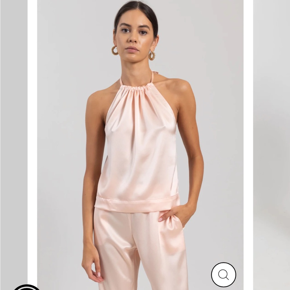 Pink satin halter - “Barb” halter by Leset